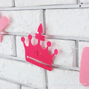 Adornos de cumpleaños para colgar en la pared de fieltro de princesa